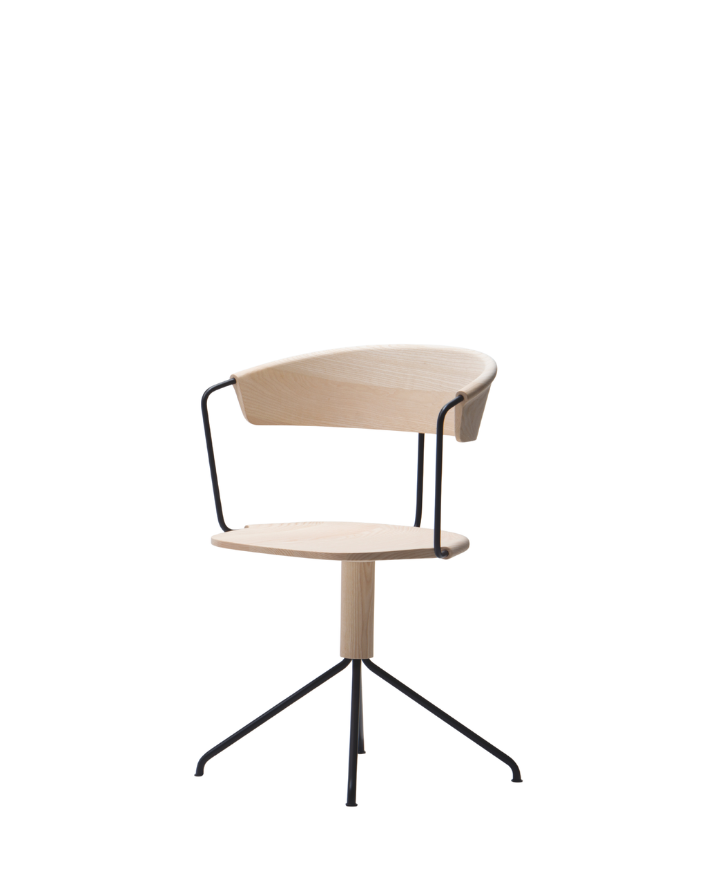 Mattiazzi MC9 UNCINO Version A เก้าอี้ไม้พร้อมฐาน swivel metal ออกแบบโดย Ronan & Erwan Bouroullec