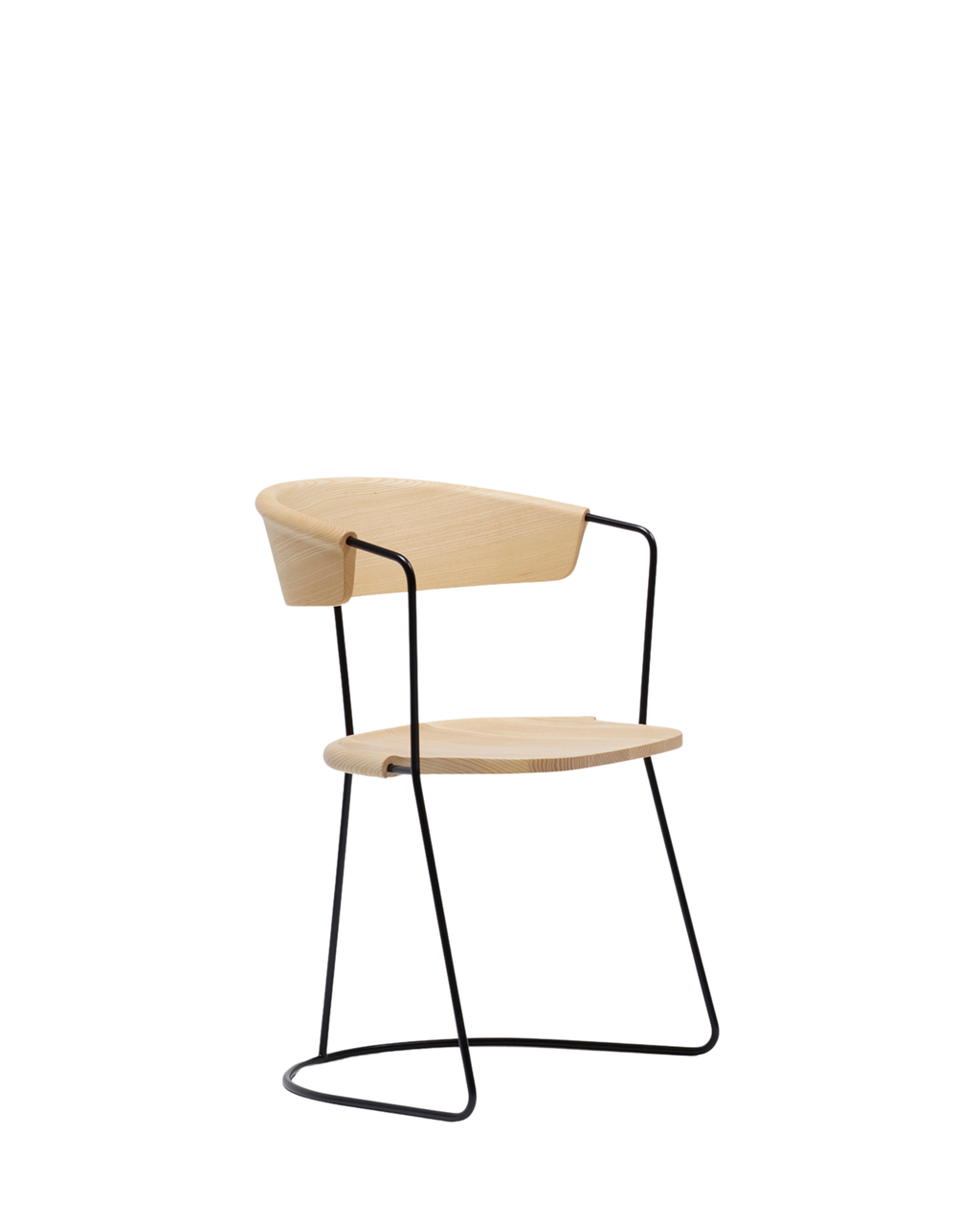 Mattiazzi MC9 UNCINO Version C เก้าอี้ไม้ ash พร้อมโครง metal sled base ออกแบบโดย Ronan & Erwan Bouroullec