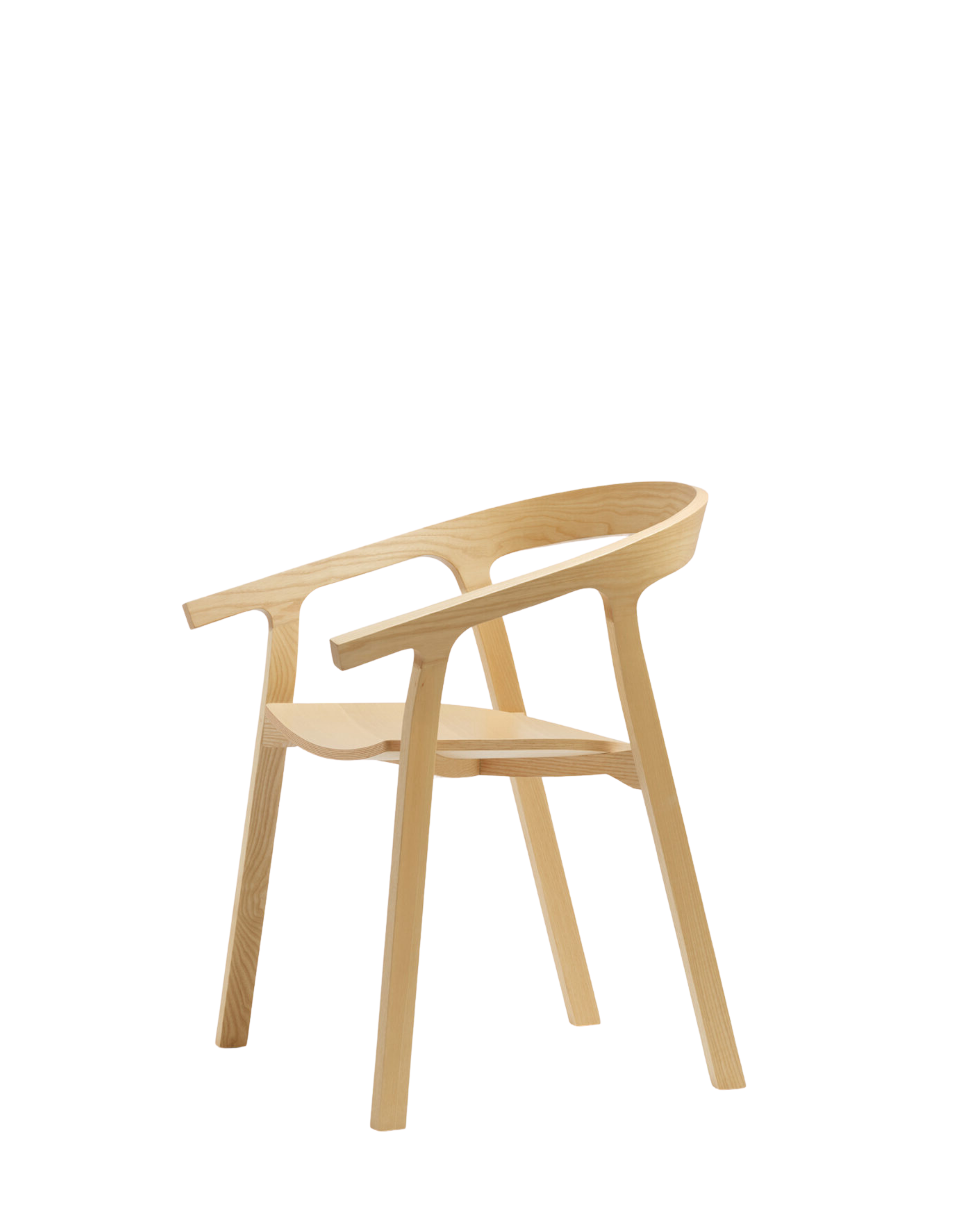 Mattiazzi MC1 HE SAID Chair เก้าอี้ไม้ ash ออกแบบโดย Nitzan Cohen พร้อม armrest ทรงชัดเจนและรายละเอียดงานไม้โค้งต่อเนื่อง