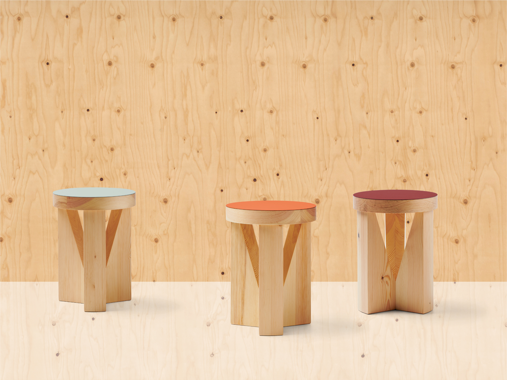 Mattiazzi MC20 CUGINO Stool/Table สตูลและโต๊ะข้างโครงไม้ oak สำหรับพื้นที่ภายในร่วมสมัย
