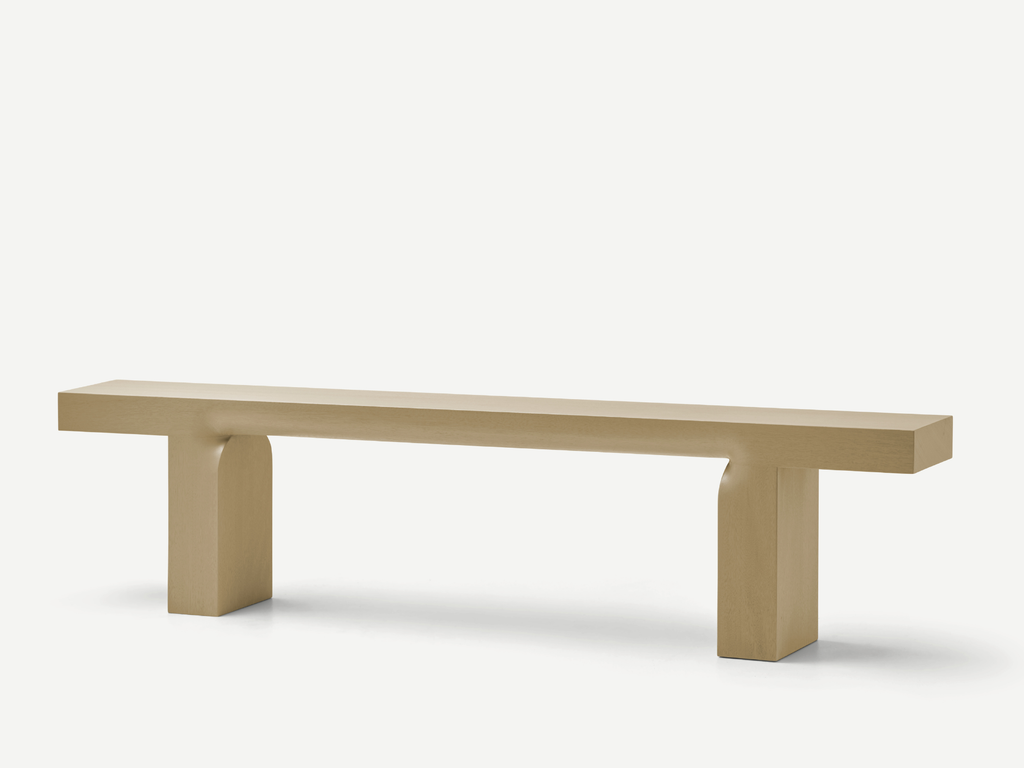 Mattiazzi OTO Bench ม้านั่งโครงไม้ Okoumé สำหรับพื้นที่ภายในร่วมสมัย