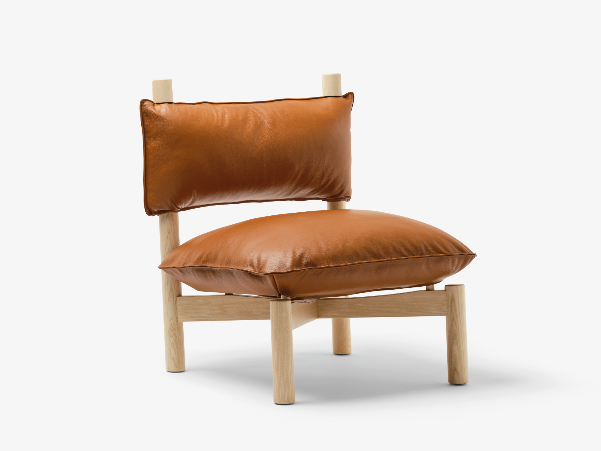 Mattiazzi PAF PAF Lounge เก้าอี้ lounge โครงไม้ ash พร้อม removable upholstery สำหรับพื้นที่นั่งเล่นและพื้นที่ภายในร่วมสมัย