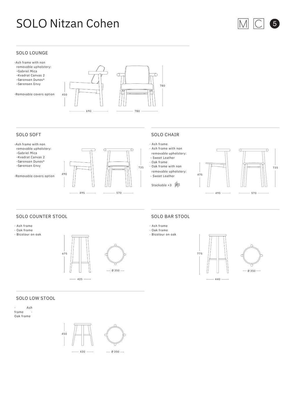 Mattiazzi MC5 SOLO Chair เก้าอี้ไม้ดีไซน์เรียบง่ายสำหรับ café และ dining spaces ออกแบบโดย Nitzan Cohen