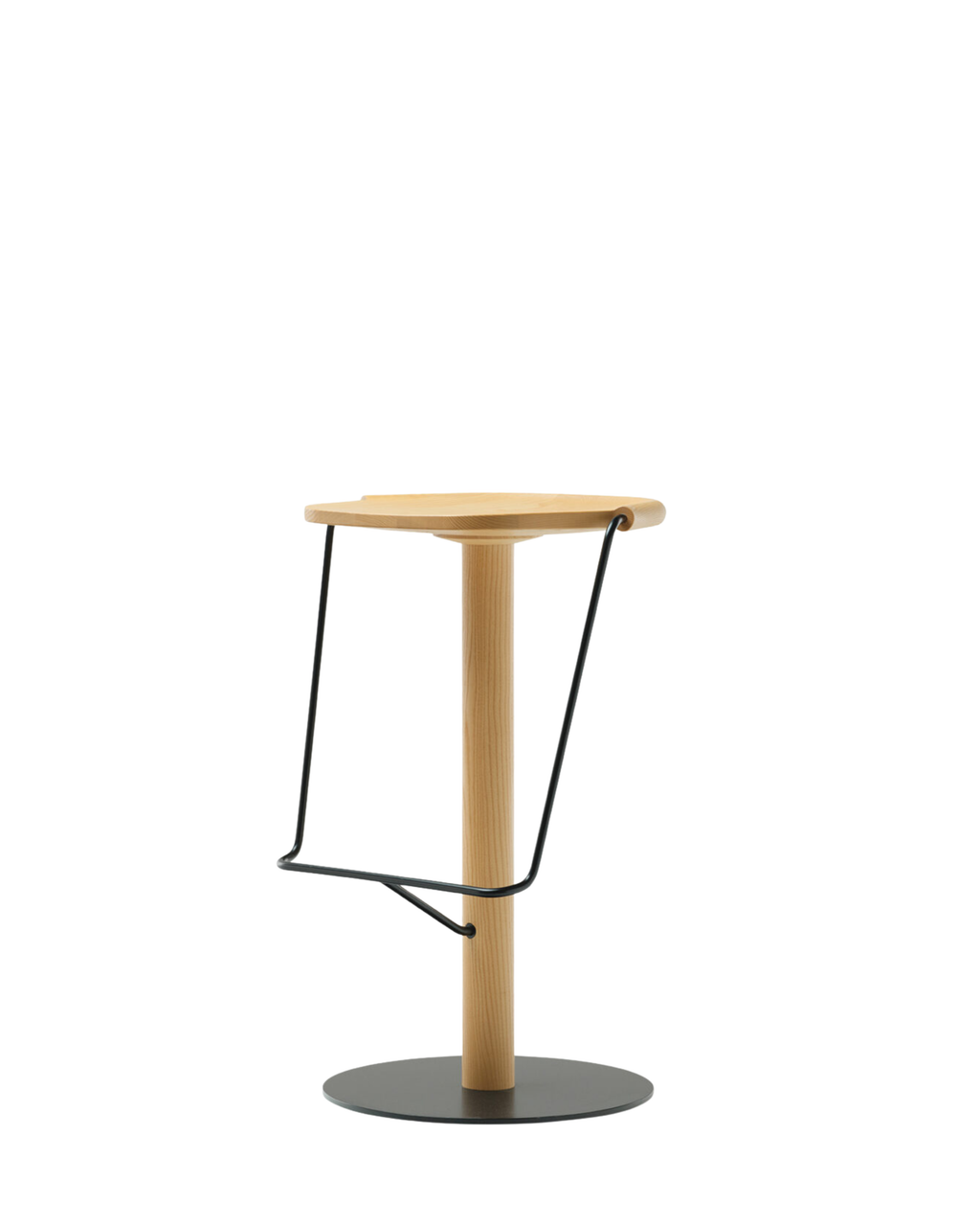 Mattiazzi MC9 UNCINO Bar Stool สตูลไม้ ash พร้อมโครง metal frame ออกแบบโดย Ronan & Erwan Bouroullec