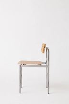MOEBE Offset Chair เก้าอี้โครงเหล็กดีไซน์มินิมอล ที่นั่งไม้โอ๊ค จากแบรนด์ MOEBE