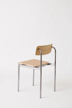 MOEBE Offset Chair เก้าอี้โครงเหล็กดีไซน์มินิมอล ที่นั่งไม้โอ๊ค จากแบรนด์ MOEBE
