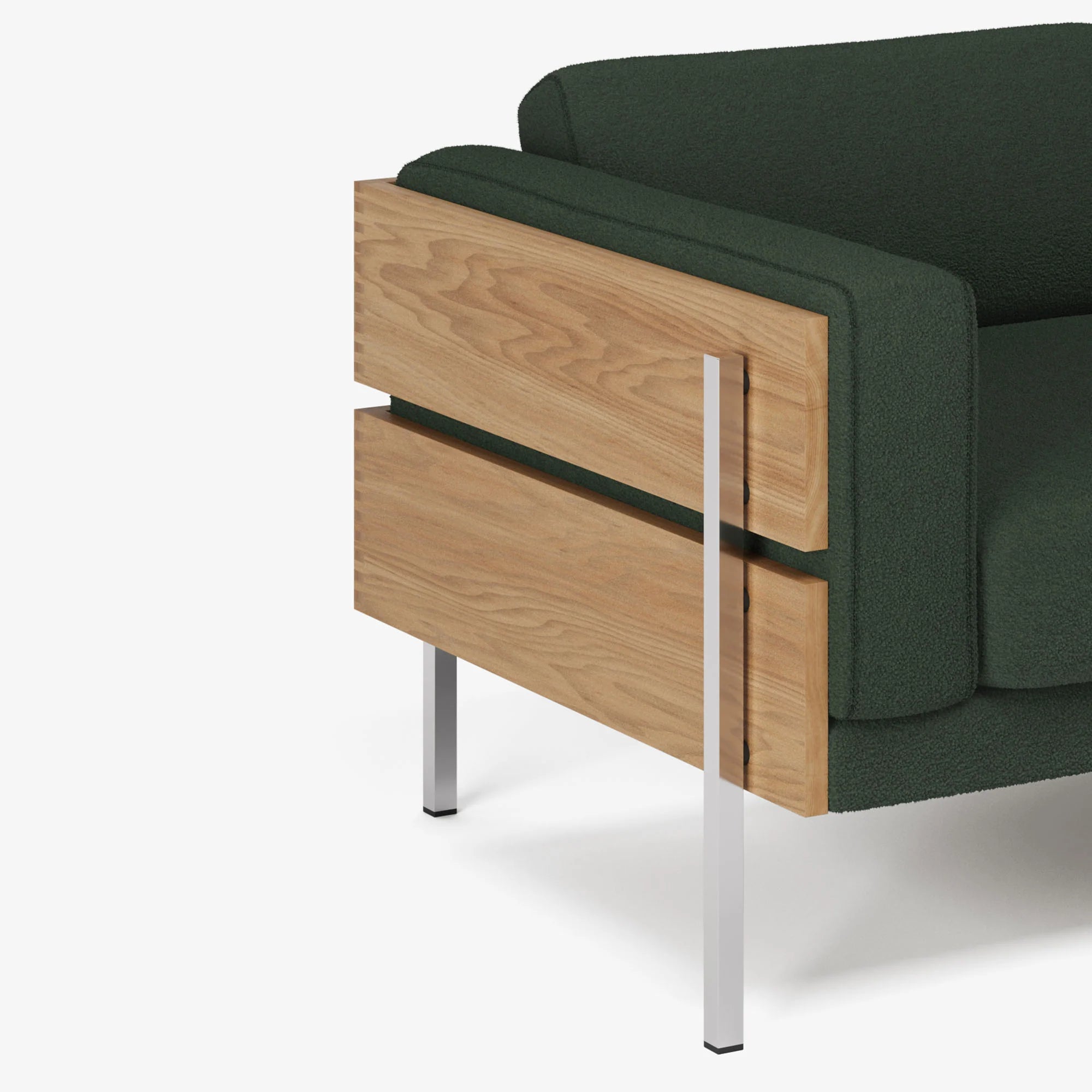 Forum 3-Seater Sofa โซฟาไม้ดีไซน์ mid-century พร้อมโครงไม้เปิดด้านนอก ออกแบบโดย Robin Day