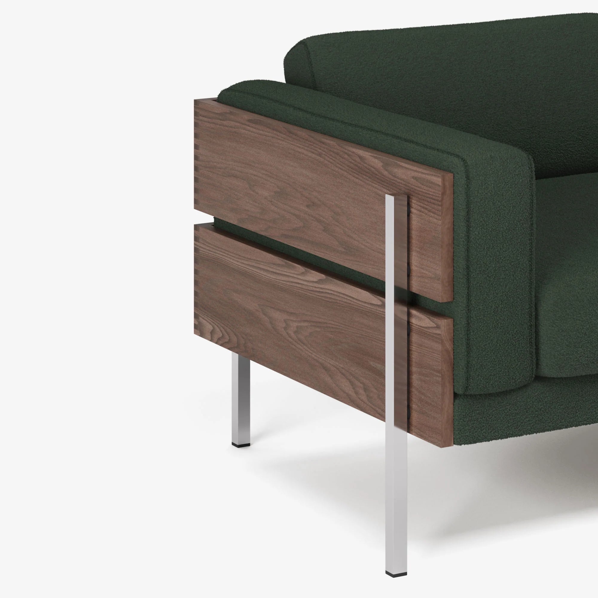 Forum 3-Seater Sofa โซฟาไม้ดีไซน์ mid-century พร้อมโครงไม้เปิดด้านนอก ออกแบบโดย Robin Day