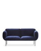Nakki 2-Seater โซฟาสองที่นั่งพร้อมขาโลหะสีดำ ออกแบบโดย Mika Tolvanen