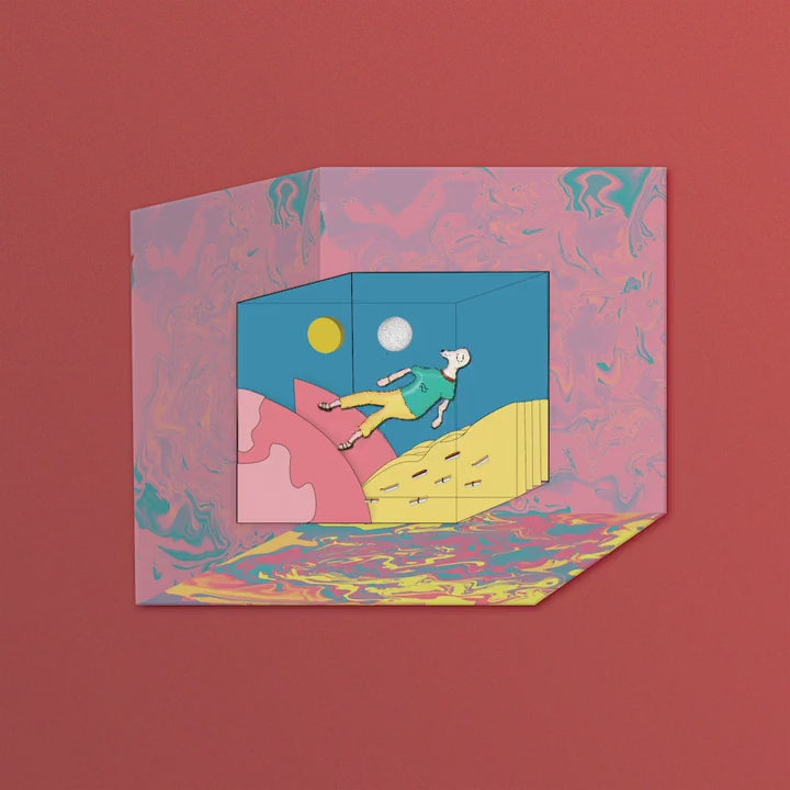 งานพิมพ์ศิลปะ Hey Blues, Let Me Shake You Loose I โดย Summerdojo ถ่ายทอดการเคลื่อนไหวของสี แสง และรูปทรงแบบไซเคเดลิกในโทนร่วมสมัย