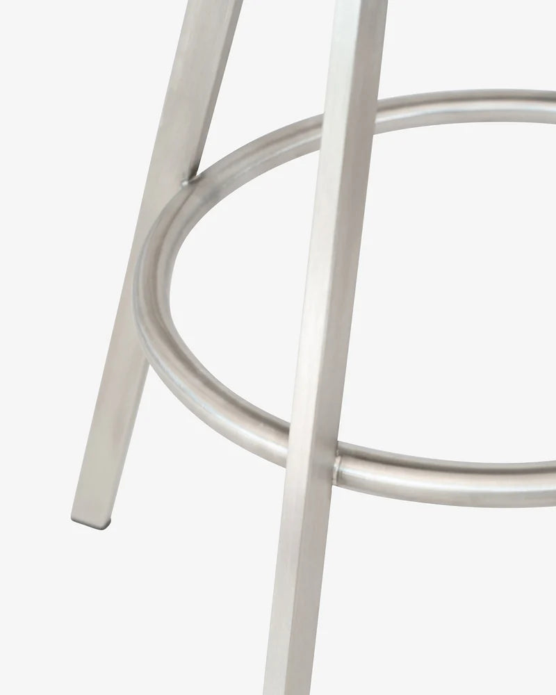 Quad-Space Stool สตูลหมุนดีไซน์มินิมอลโครงสแตนเลสสตีล ออกแบบโดย Terence Woodgate