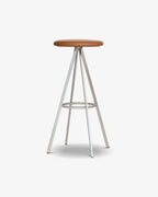 Quad-Space Stool สตูลหมุนดีไซน์มินิมอลโครงสแตนเลสสตีล ออกแบบโดย Terence Woodgate