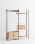 ราวแขวนผ้า MOEBE แบบโมดูลาร์ ทำจากไม้โอ๊กสไตล์สแกนดิเนเวียน นำเข้าโดย Old Pine Trees ปรับแต่งได้ไม่สิ้นสุด เพิ่มชิ้นส่วนหรือปรับรูปแบบได้ตามต้องการ โครงสร้างแบบคอมโพเนนต์ แข็งแรง ใช้งานได้นาน เหมาะสำหรับการจัดเก็บเสื้อผ้าและตกแต่งบ้านในสไตล์สแกนดิเนเวียนอย่างเป็นระเบียบ