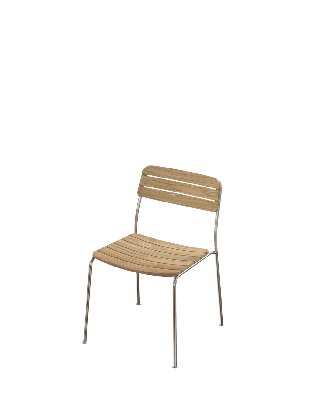 Solas Side Chair เก้าอี้กลางแจ้งไม้สักโครงสแตนเลส ออกแบบโดย Matthew Hilton