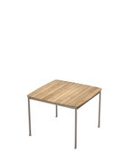 Solas Square Table โต๊ะกลางแจ้งหน้าไม้สักโครงสแตนเลส ออกแบบโดย Matthew Hilton