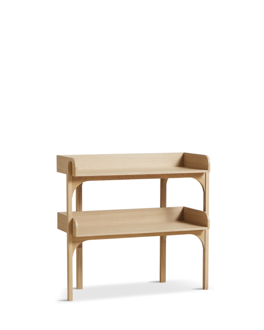 Utility Shelf ชั้นวางของไม้ oak สองระดับสำหรับจัดเก็บของใช้ในบ้าน ออกแบบโดย Rachael Heritage